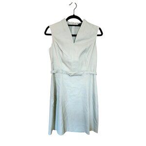 Ann Taylor Petite Light Gray Sleeveless Belted Sheath Dress Size 4P NWT